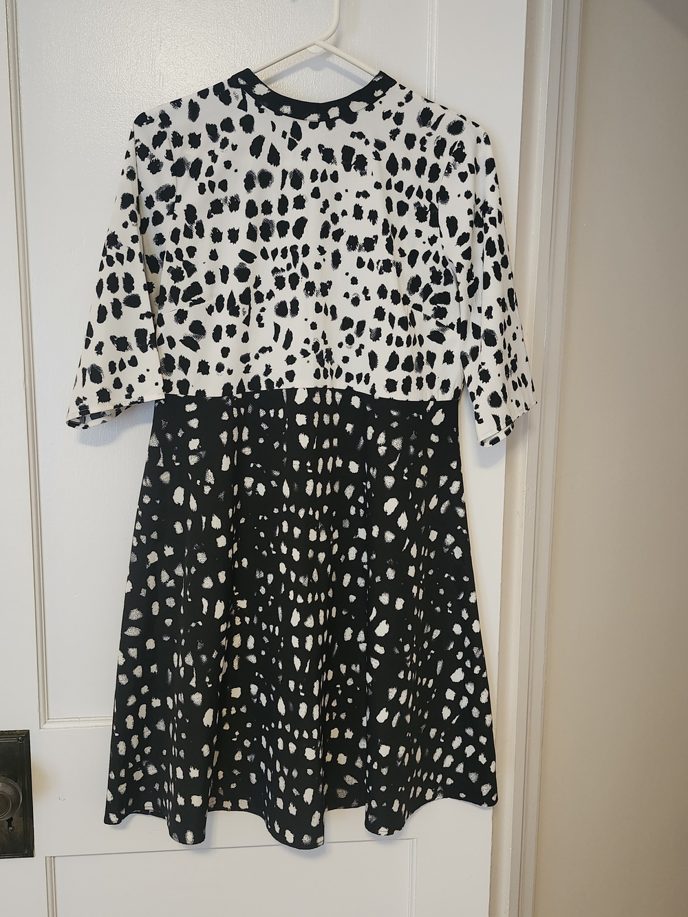 ASOS Black and White Spot Panel Dress